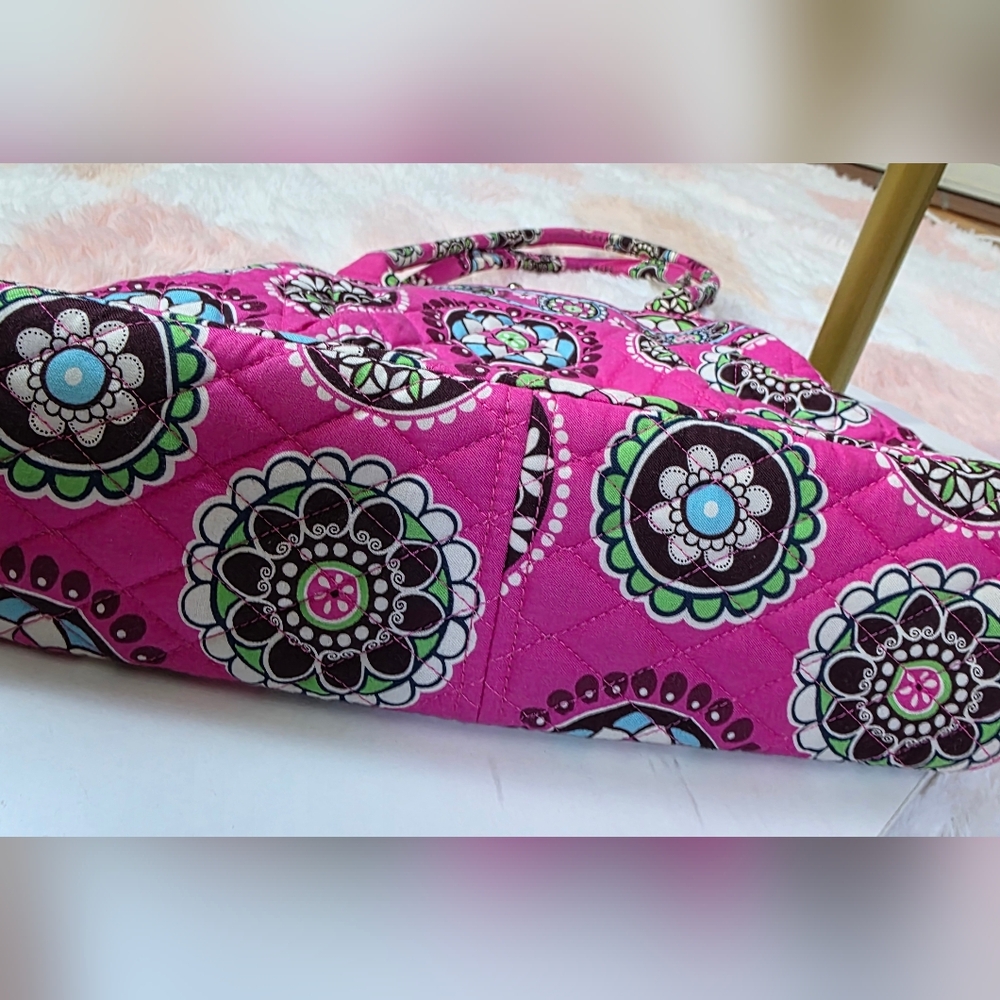 Vera Bradley Vintage Pink Quilted Kiss Lock Shoulder Bag Purse - Picture 3 of 10